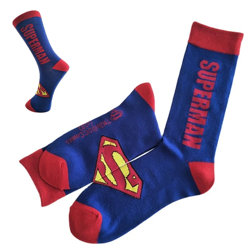 

Носки Трикотажные унисекс, хлопковые цветные Смешные, с супергероями, модные носки для скейтборда с аниме мультяшными персонажами