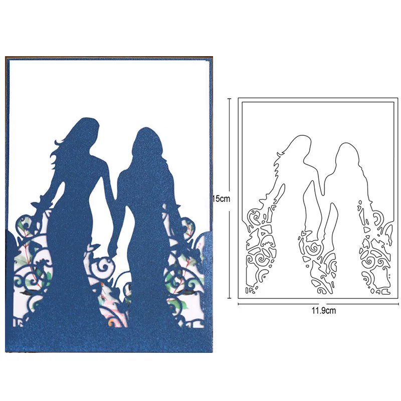 Metal Cutting Dies Cut Die Mold Wedding Couple Woman Frame Decoration Scrapbook Paper Craft Knife Mould Blade Punch Stencils | Дом и сад