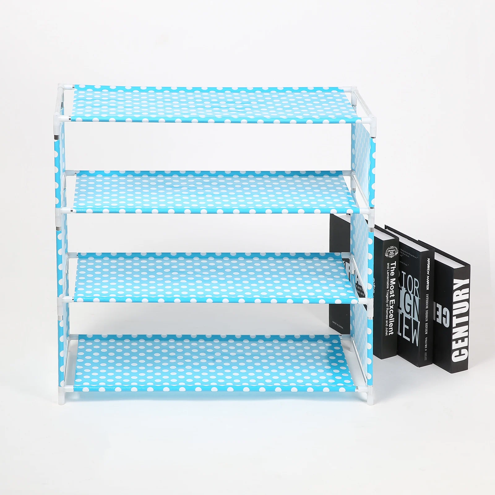 Blue 4 Layers 3/4/5/6 слоев Нетканая обувная стойка ткань пыле шкаф Органайзер легко установить держатель сделай сам Складная подставка для обуви Полка - Цвет: Blue 4 Layers