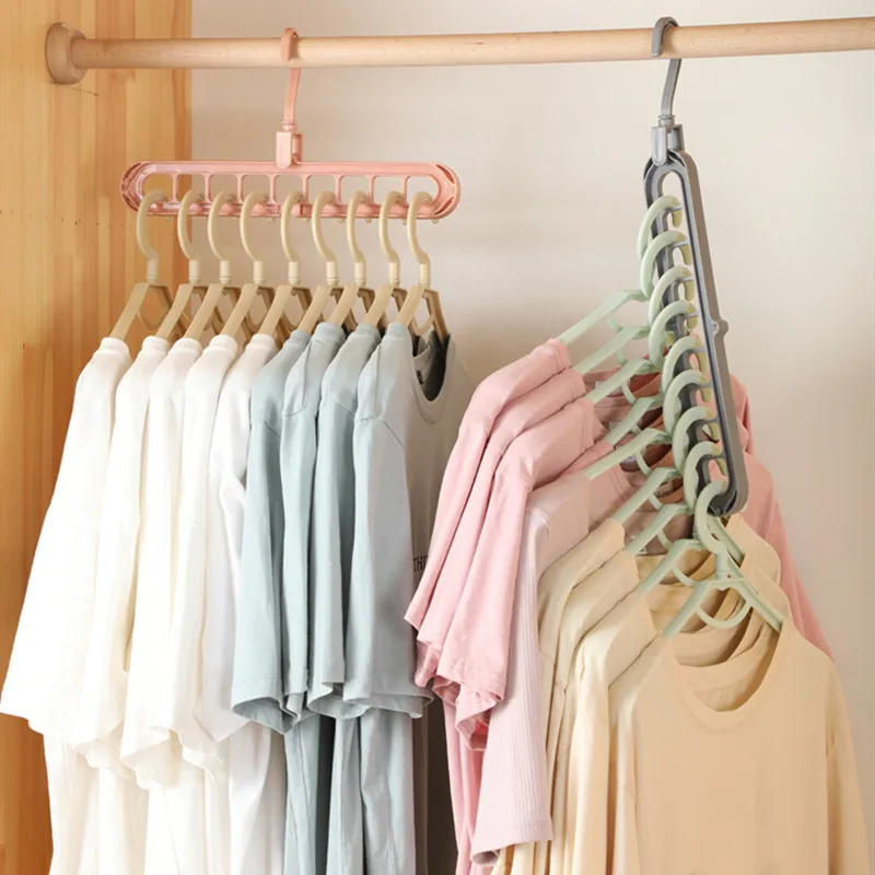 

Многофункциональный складной 9 лунок вешалка для одежды вешалка для сушки белья пластиковые вешалки для шарфа для одежды Слои хранения сте...