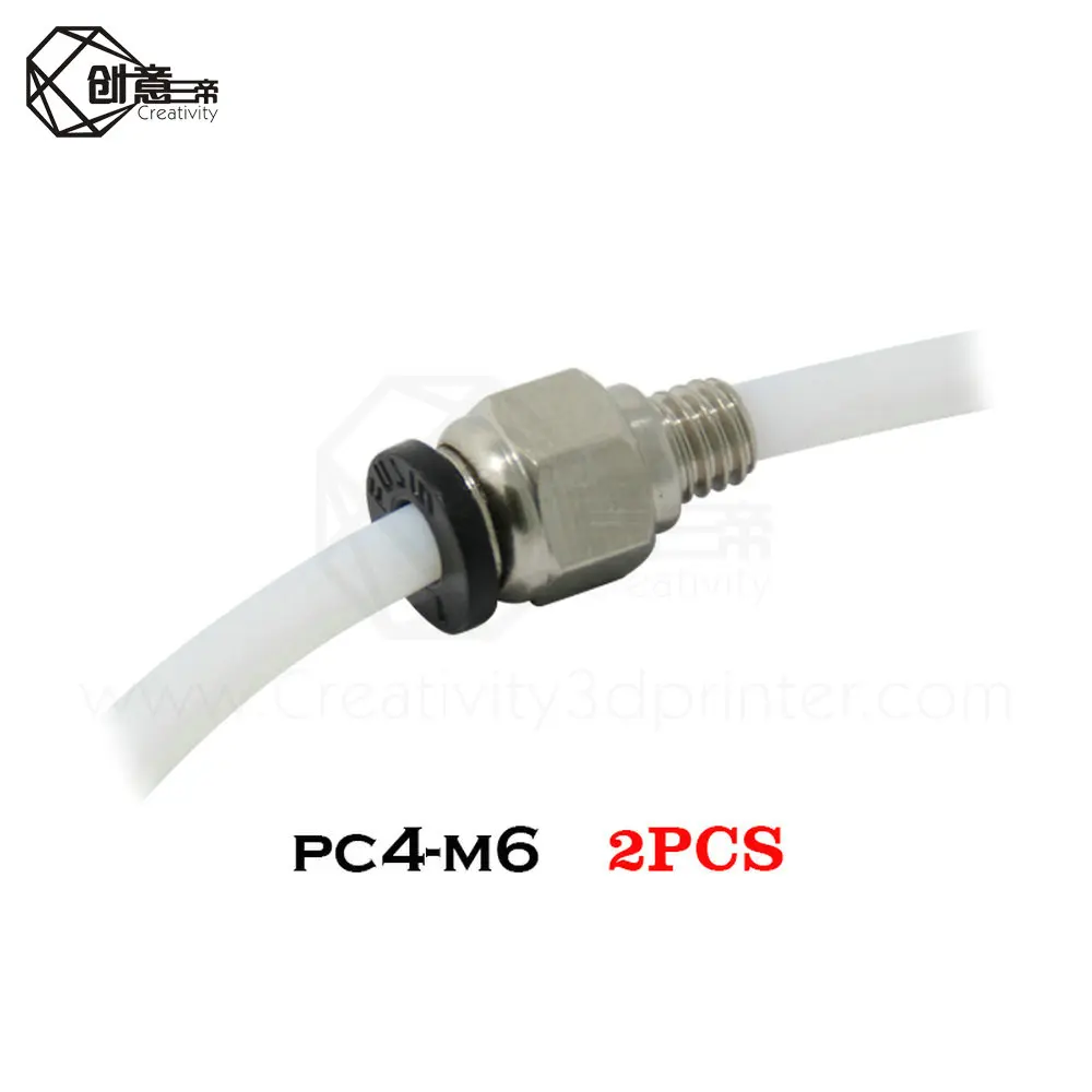 2 шт. PC4 M6 пневматические соединители прямые воздушные фитинги для фторопластовая