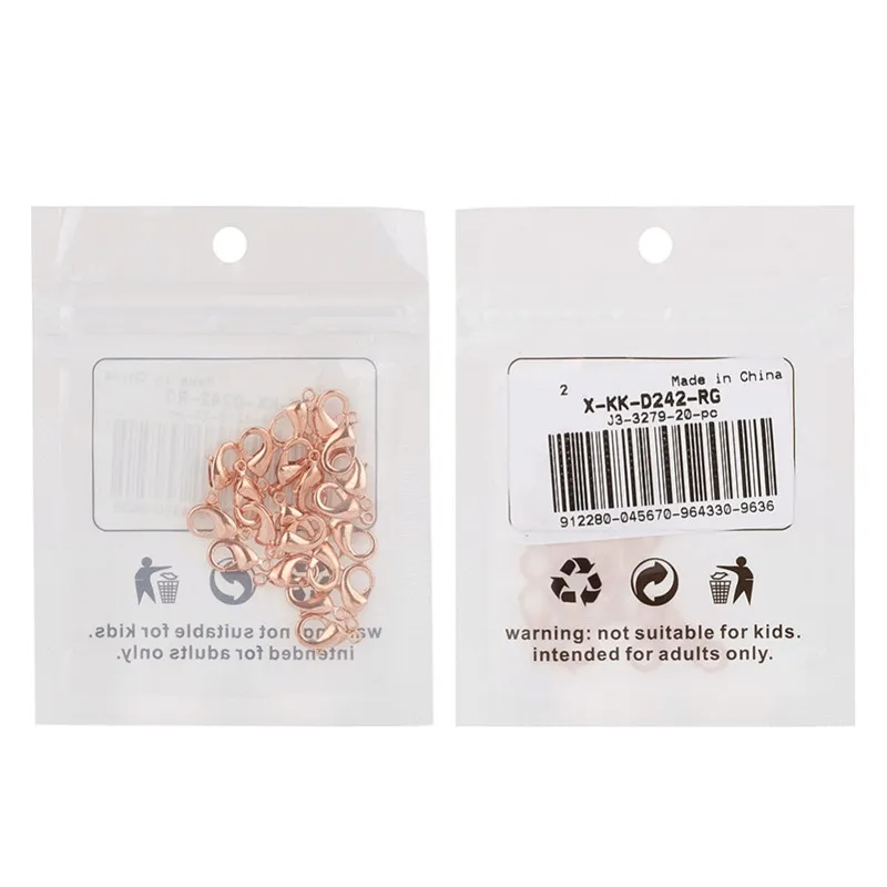 100 шт. розовое золото латунь металлический коготь омаров застежки браслет крючки