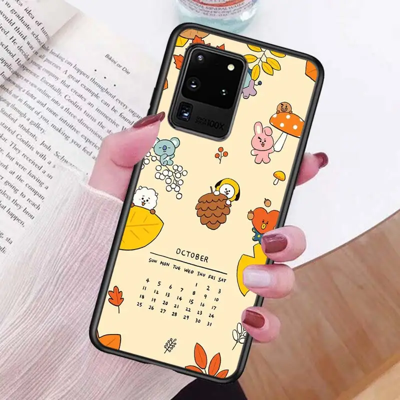 

Cute kpop Cartoon for Samsung S20 FE Ultra Plus A91 A81 A71 A51 A41 A31 A21 A11 A72 A52 A12 Soft Black Phone Case