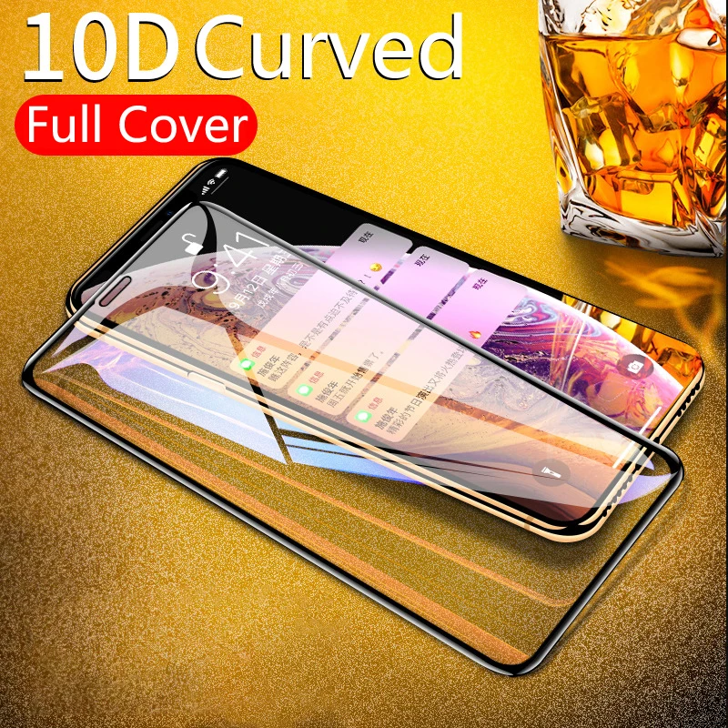 Изогнутое защитное закаленное стекло F1 10D для iPhoneX XS 11 Pro Xs Max XR Защитное экрана iPhone7