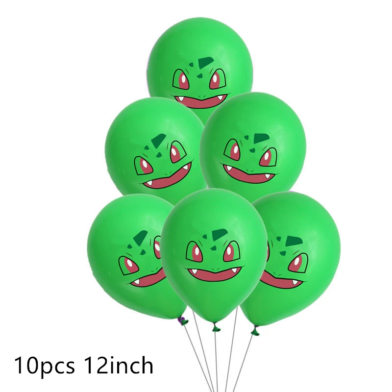 10pcs 12inch Новые воздушные шары Пикачу pokemon go, праздничные вечерние шары с днем рождения, праздничные украшения для детей, подарок для мальчиков, Мультяшные игрушки - Цвет: 10pcs 12inch
