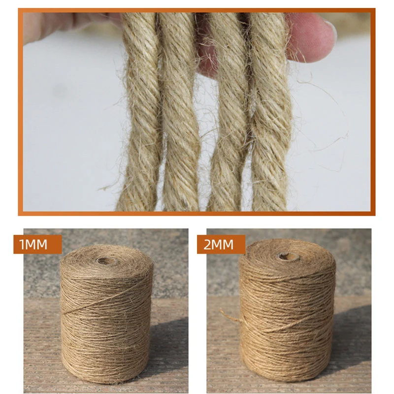 1/2/3/4/5/6 мм джутовая шпагат 3 слоя толщина веревка для украшения DIY Искусство