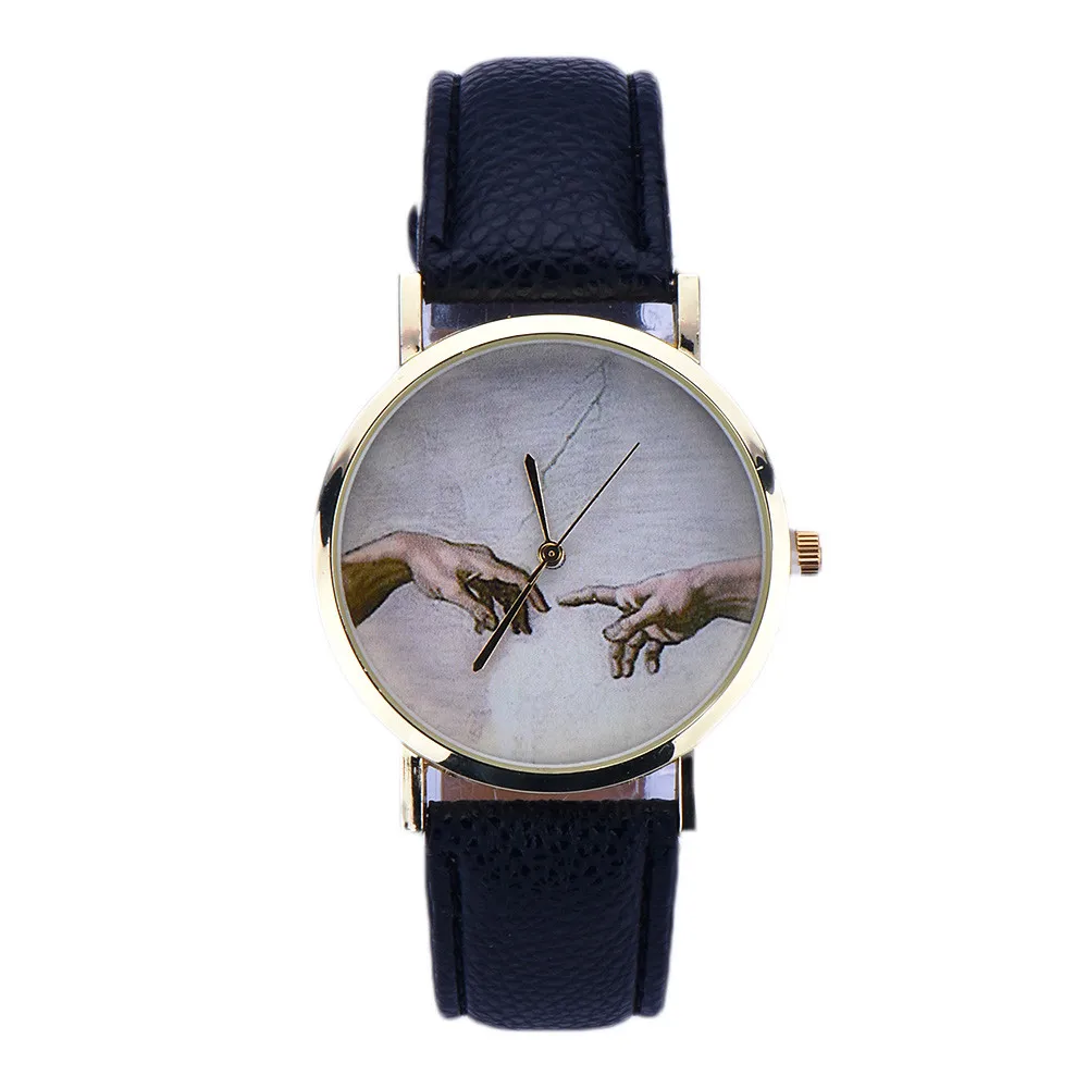 

Women Girls Quartz Watches Pattern Leather Strap Analog Wrist-Watch Fashionable Popular Nice Sweety Gift Ladies Reloj 2021