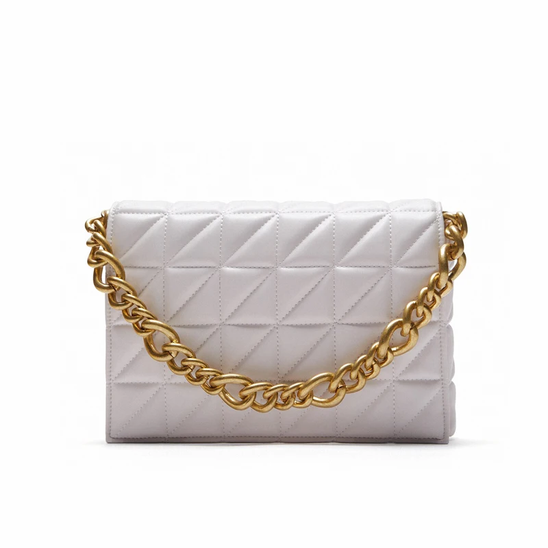 

White Stylish Retro Chain Metal Large-Capacity Shoulder Bag Purses and Handbags Luxury Designer Tote Bags