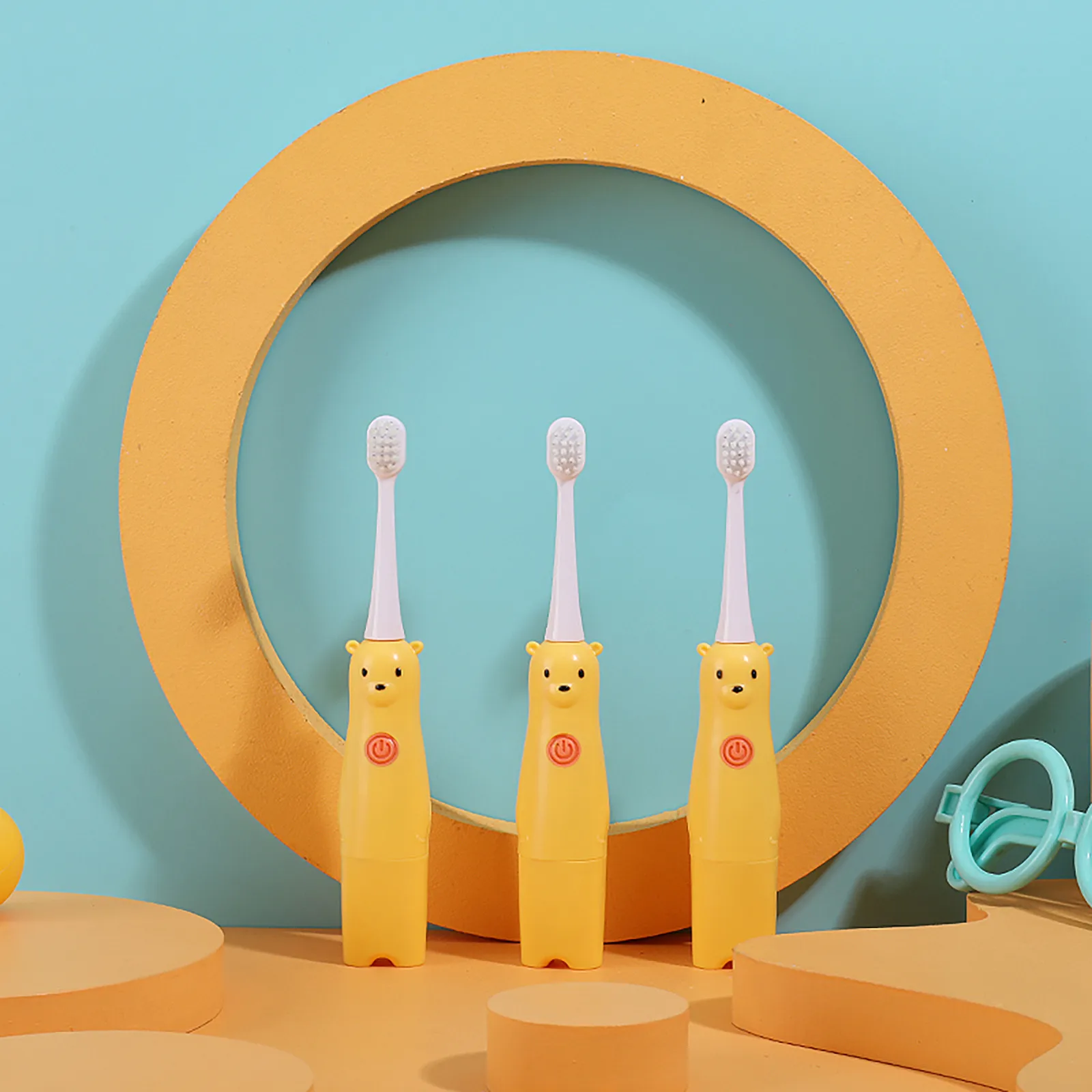 Электрическая зубная щетка для детей с мягкой щетиной, без возможности зарядки, автоматическая, из материала ABS PC, работает от батареек 3А, водонепроницаемая IPX7, комплектация инструментами.