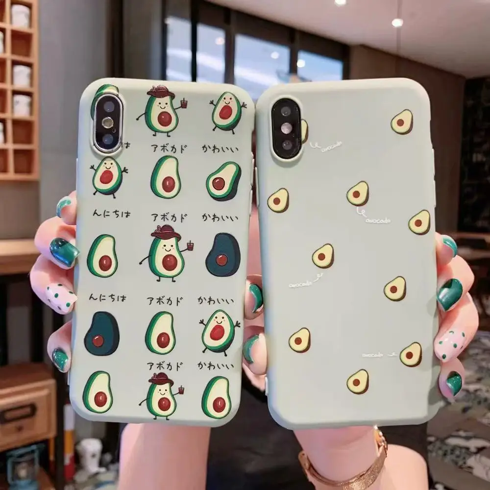 Летние персиковые чехлы с фруктами авокадо для iphone XR милые буквами телефонов XS Max