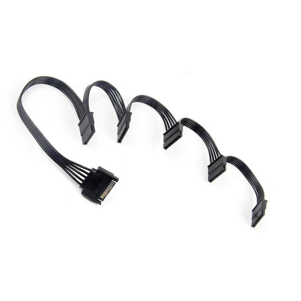 Луженый Coppe SATA 15Pin от 1 до 5 жесткий диск питание сплиттер кабель Шнур для DIY ПК Sever 15
