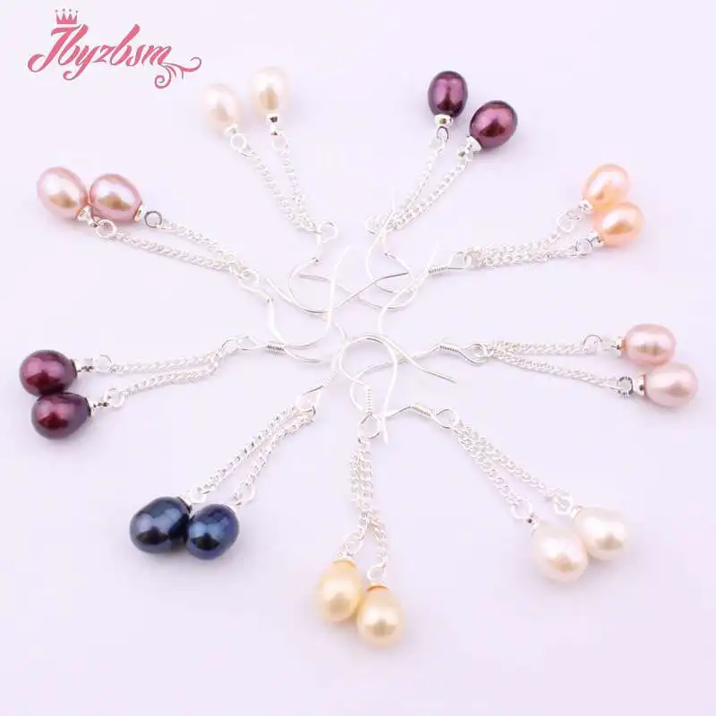4 6x5 7mm Natural Oval Freshwater Pearl Gem Stone Beads White Tibetan Silver Dangle Hook Earrings 1 Pair Wholesale Free Shipping|hook