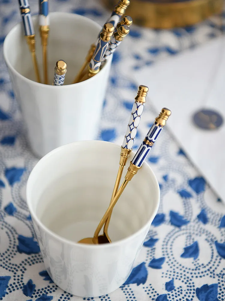 Европейская маленькая ложка из нержавеющей стали 304 золотистая бытовая розовая с