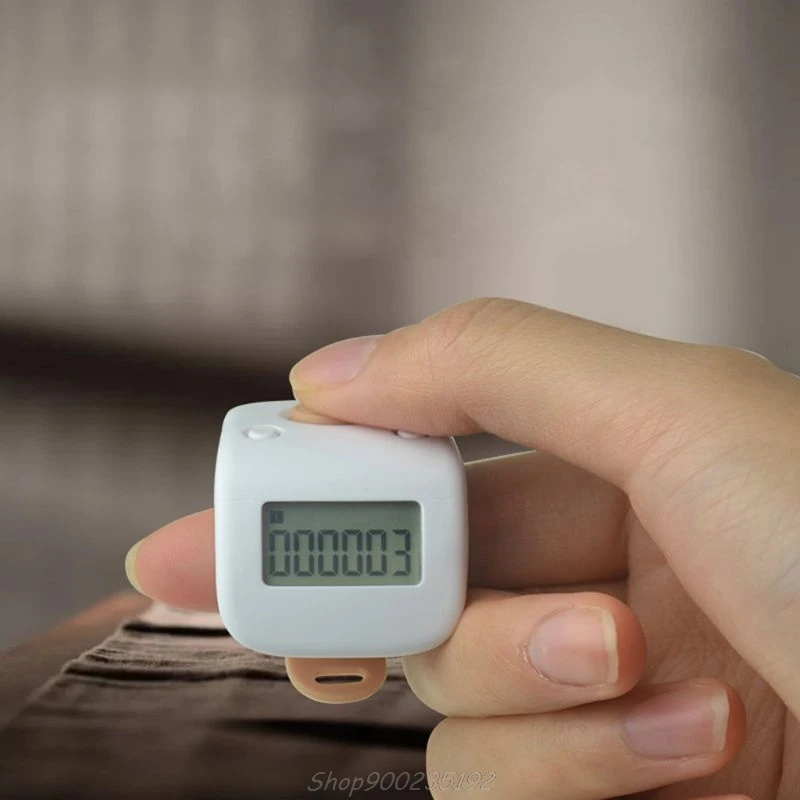 

Mini Rechargeable Digital LCD Electronic Finger Ring Hand Tally Counter Six/6 Digit Buddha beads/Prayer Counter Clicker Au04 20