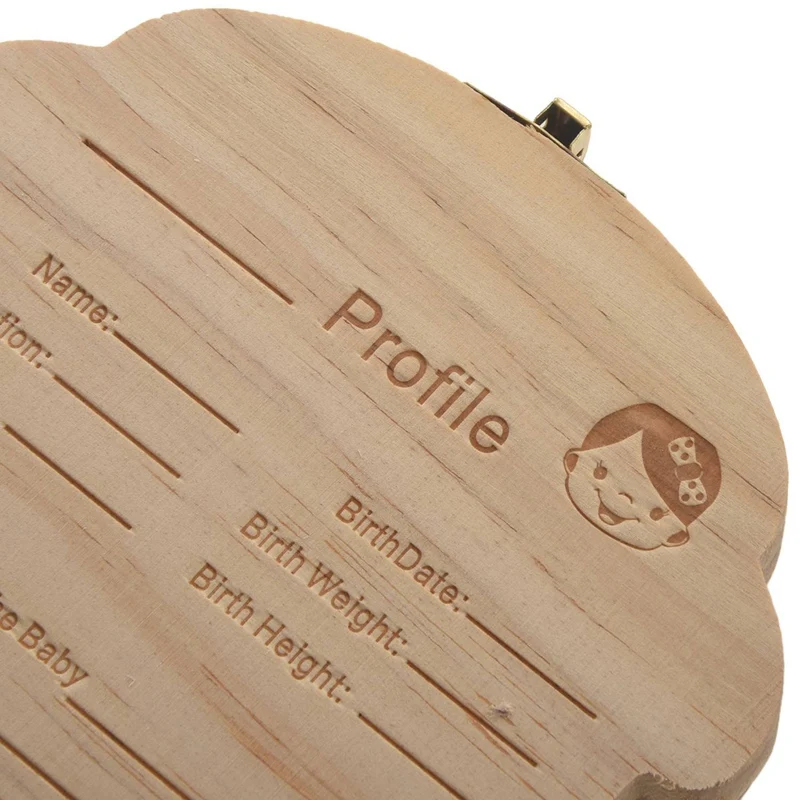 

New Kids Tooth Box Organizer For Baby Save Milk Teeth Wood Storage Box