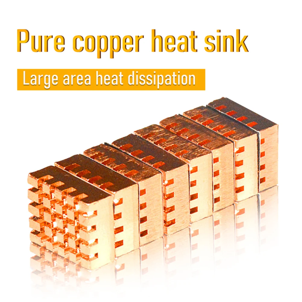 

8pcs/Set A8 Pure Copper Heatsink Cooler Adhesive Back PC Computer Heat Sink Graphics Card Memory IC Chip Radiator Accessories