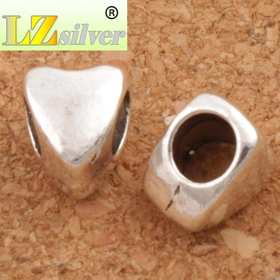 Smooth Heart Alloy Big Hole Beads 120pcs 8.2x8.5 mm zinc alloy Fit European Charm Bracelets L1268