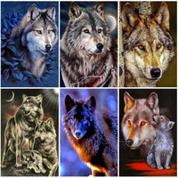 diy wolf 5d diamond painting full square drill resin animal pattern drawing embroidery cross stitch kit home decor wall art gift
