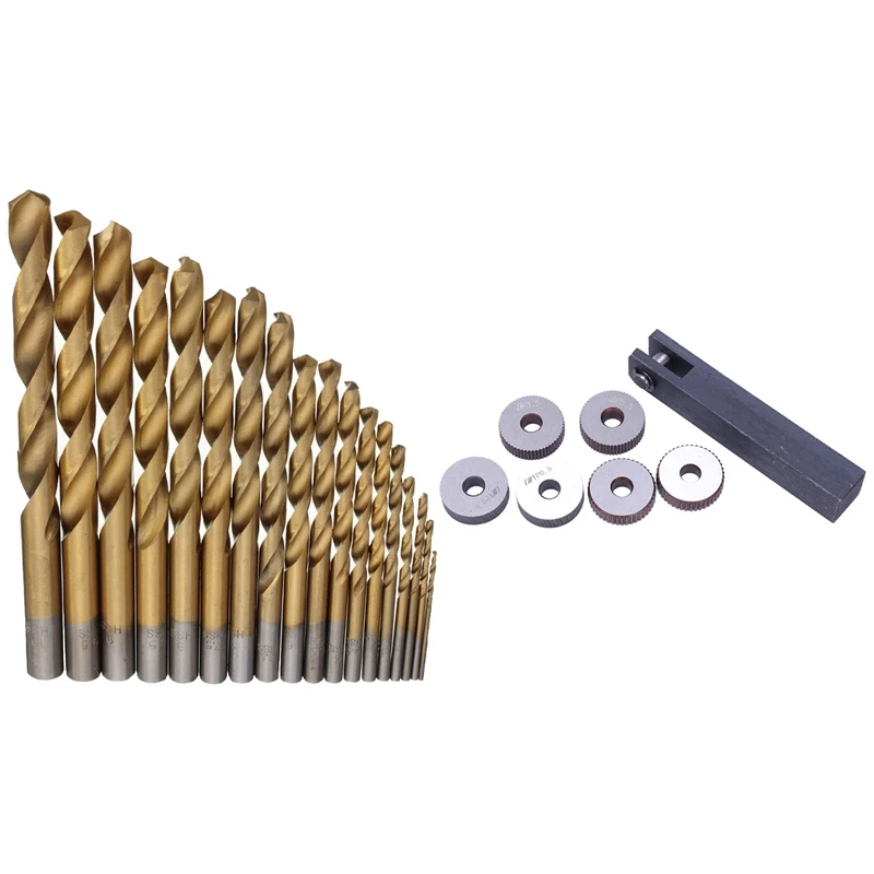 

18 шт. высокоскоростные стальные сверла с титановым покрытием из быстрорежущей стали 4241 и 7X Одноколесный прямой линейный набор инструментов...