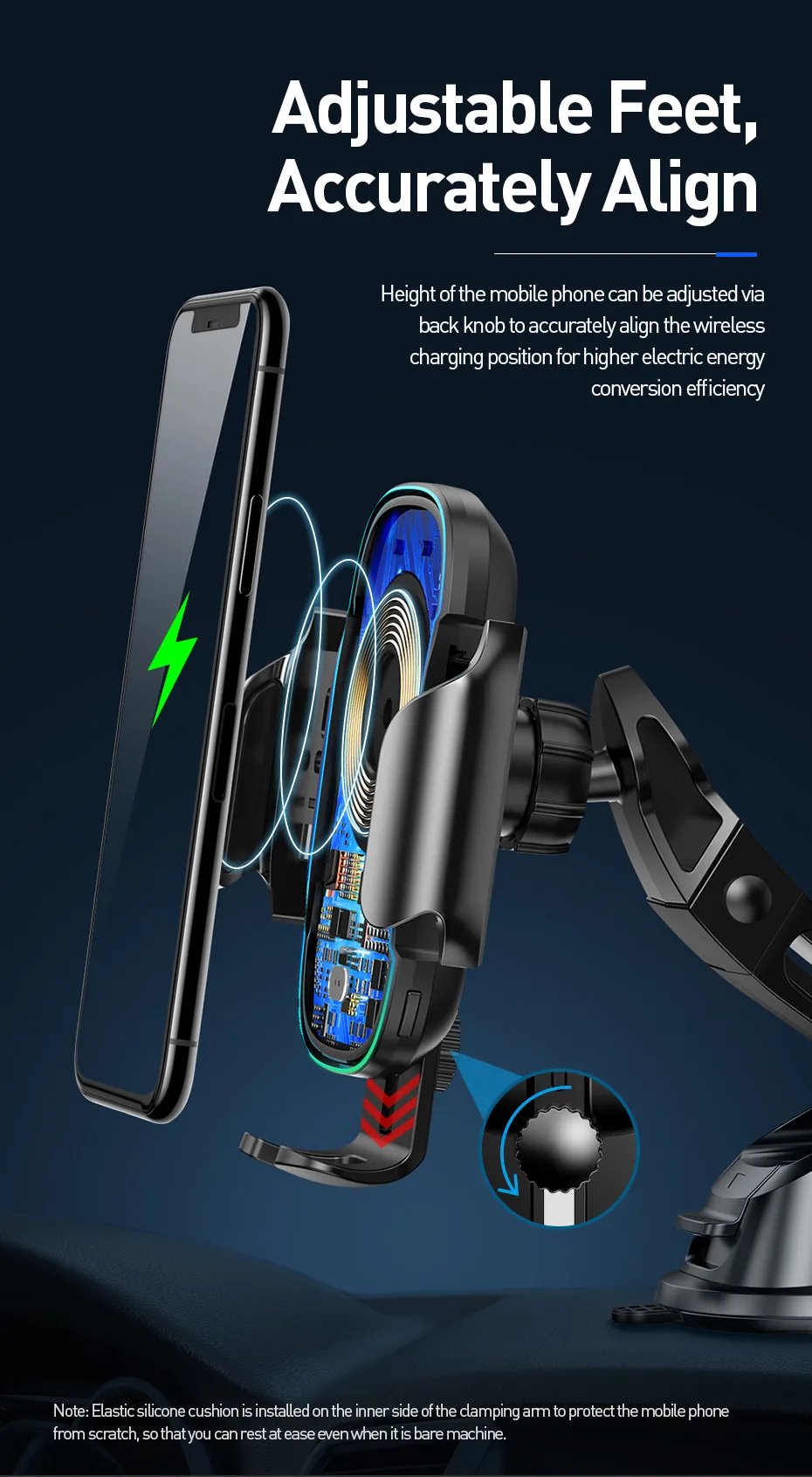 Беспроводное Автомобильное зарядное устройство Baseus для iPhone Xs Max Xr X 8 Plus, электрический светильник 2 в 1, беспроводное зарядное устройство 15 Вт, автомобильный держатель для huawei P30Pro