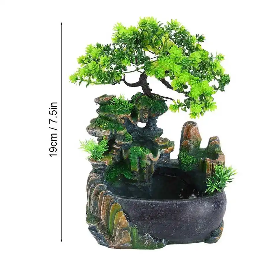 Настольный фонтан водопад домашний декор Feng Shui настольное украшение миниатюрный