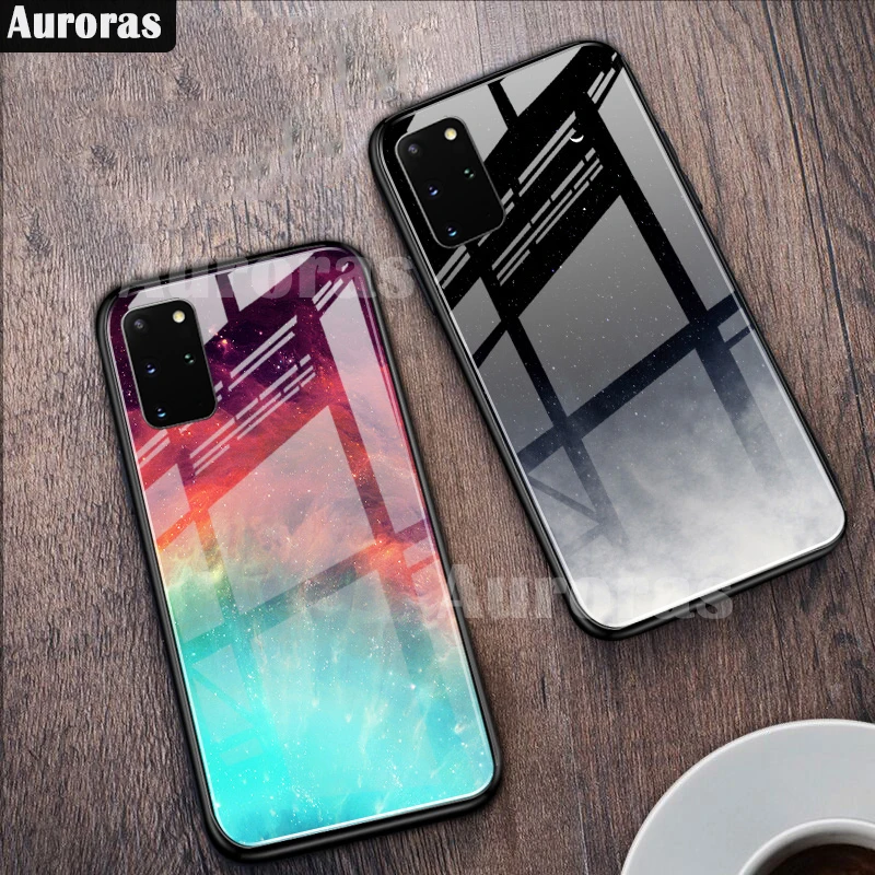Чехол Auroras для Samsung S20 Plus чехол из закаленного стекла с рисунком звездного неба Galaxy