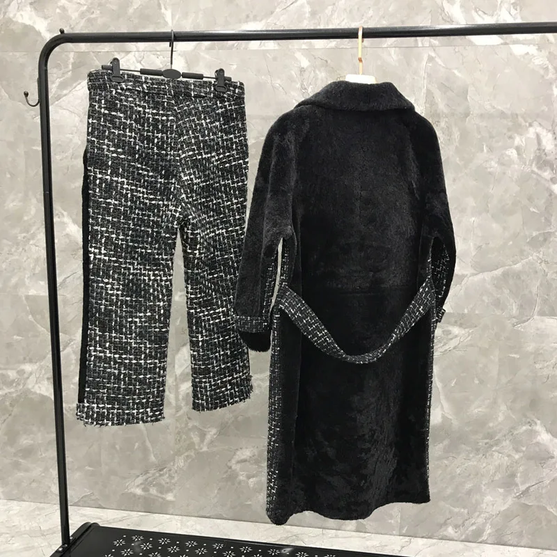 Женский комплект из двух предметов топ и брюки для женщин дубленка куртка