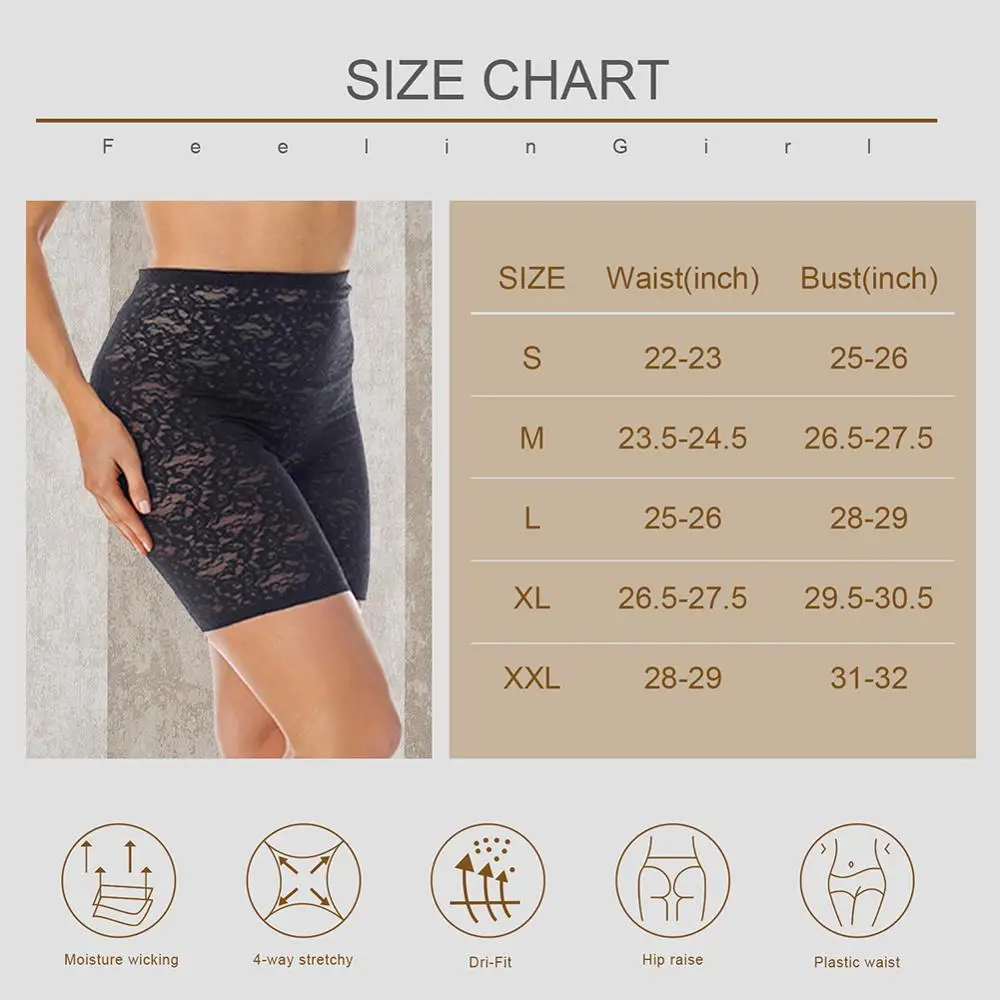 WonderBeauty Corset Secret Nude Sexy Sheer Lace Mesh Shapewear High-Waist Thigh Slimmer Butt Lifter Boyshort