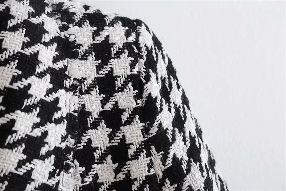 ZA осенне-зимняя новая женская куртка модное твидовое пальто Boho элегантная женская двубортная приталенная куртка с карманом