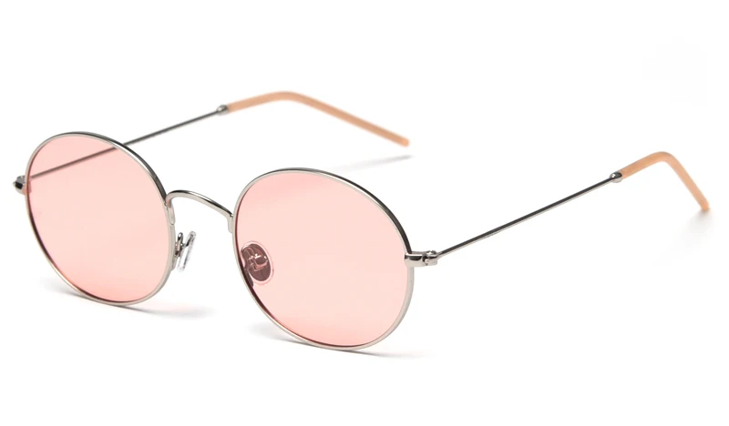 silver with pink Kachawoo маленькие Овальные Солнцезащитные очки женские поляризованные красные оранжевые черные мужские круглые солнцезащитные очки металлические подарки на день рождения мужские Прямая поставка - Цвет линз: silver with pink