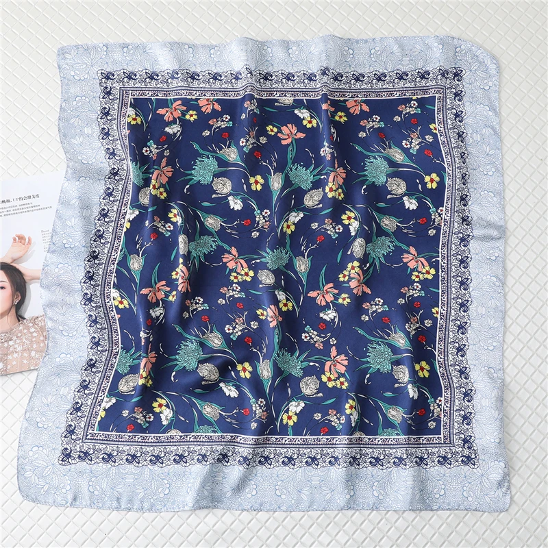 

Silk Hair Scarf Head Wrap for Women Print Fashion Neckerchief Bandan Shawl Hijab Luxury Brand Cravat Female Headpiece Summer New
