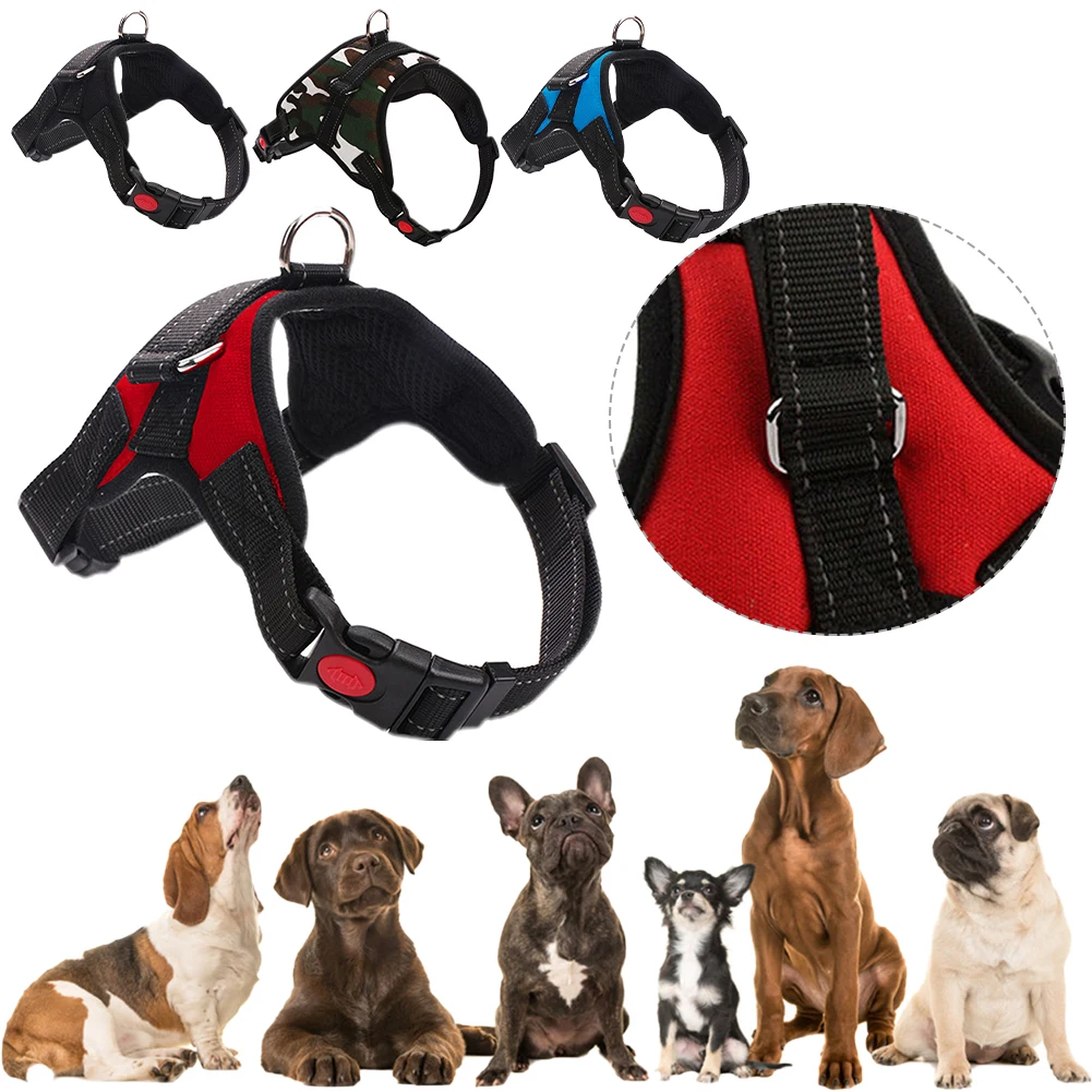 Новый Регулируемый без тяги поводок для собак жилет больших товары домашних