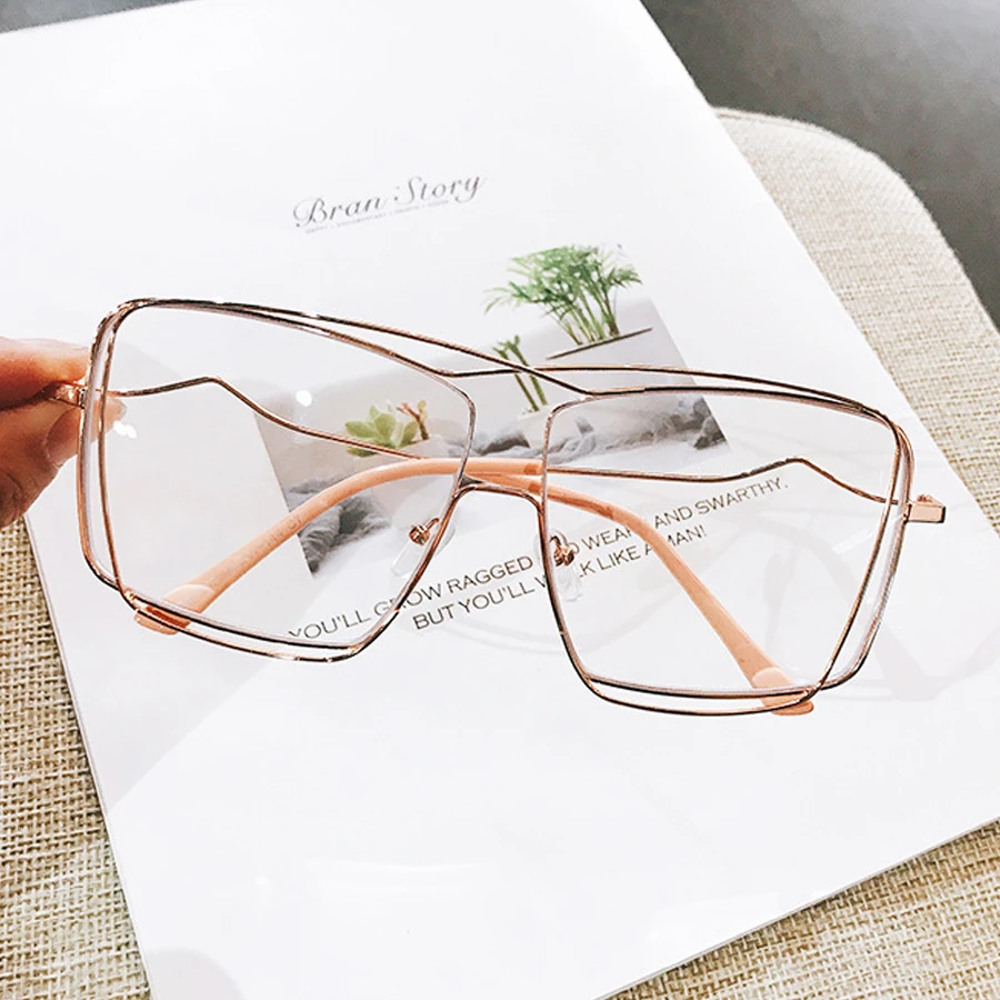 Оправа для очков Мужская/Женская ультракрупная квадратная прозрачная в оправе