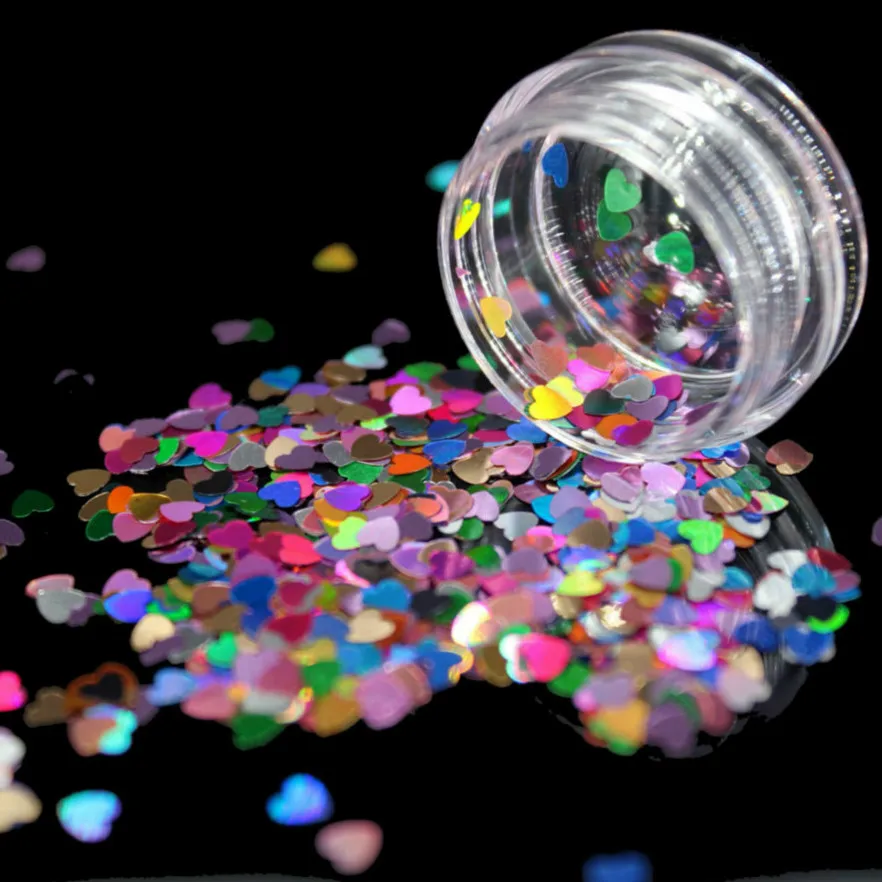 1Box Colours Color Sequins Acrylic Powder Crystal Polymer Nail Art Tips Builder False Nails Heart Shape | Красота и здоровье