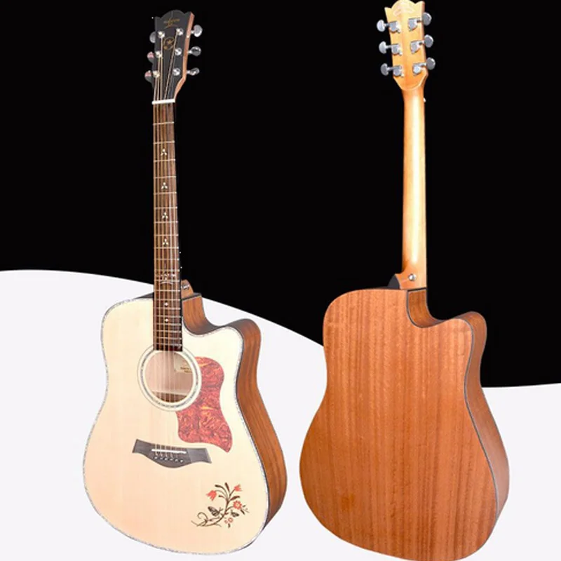 Гитара 41 дюйм диагональный шпон ель древесина печать начинающее Домашнее