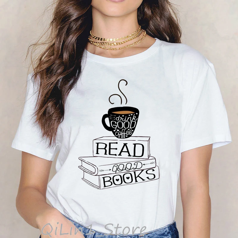 Женская футболка с забавной графикой Drink good coffee летний топ для чтения хороших