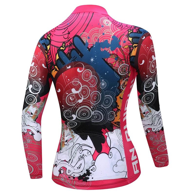 Женская велосипедная футболка с длинным рукавом Специальный рисунок граффити