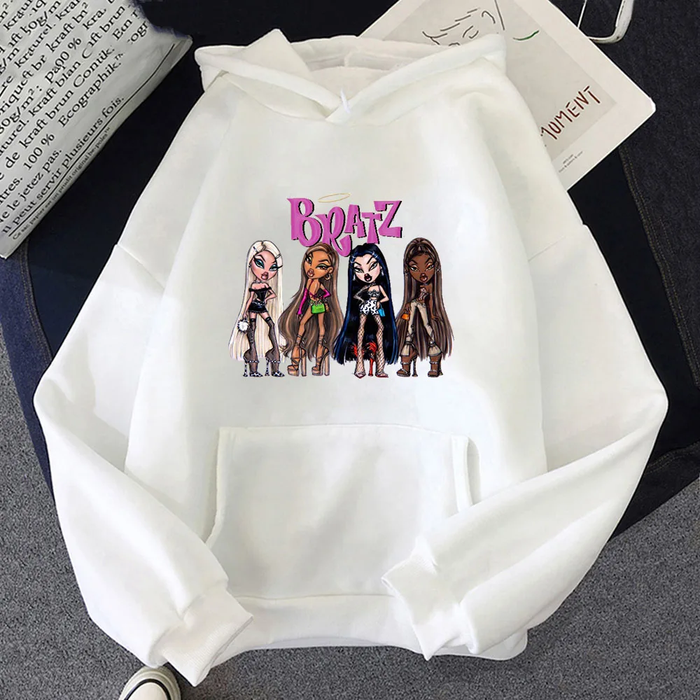 

2021 Spring Bratz Letter Girl Sweatshirt Womens Sweet Tops harajuku Fashion Hooded Casual Long Sleeve Jacket Graphic Streetwear