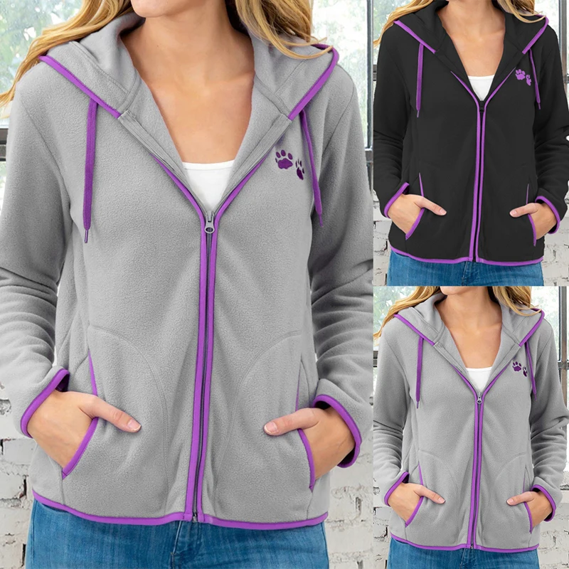 Женская походная куртка с длинным рукавом на молнии толстовка капюшоном свитшот