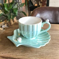 pink cute creative porcelain cup and saucer ceramics simple tea sets modern design coffee milk juice water cups cafe