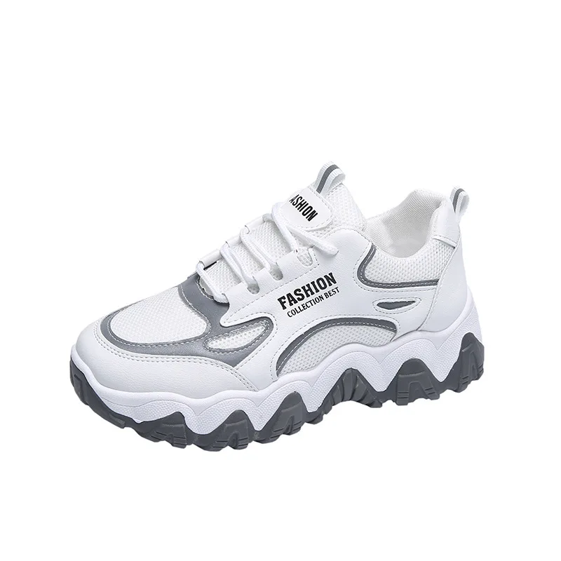 

Women Chunky Sneakers Vulcanize Shoes Korean Fashion New Female Black White Platform Thick Sole Running Casual Shoe Woman