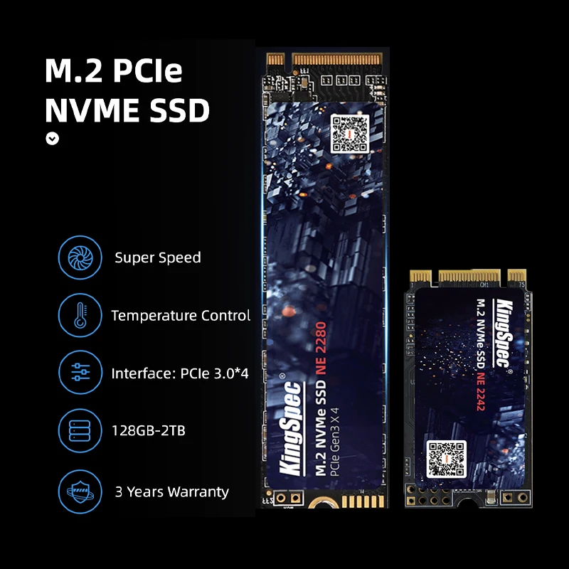 Твердотельный накопитель kingspec Ssd M2 Nvme Pcie 512 ГБ 256 128 1 ТБ | Компьютеры и офис