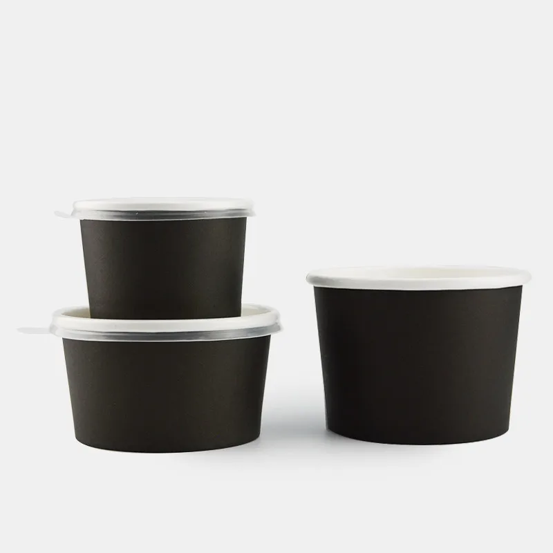 50 шт. высококачественные чаши для мороженого черные чашки упаковочная коробка