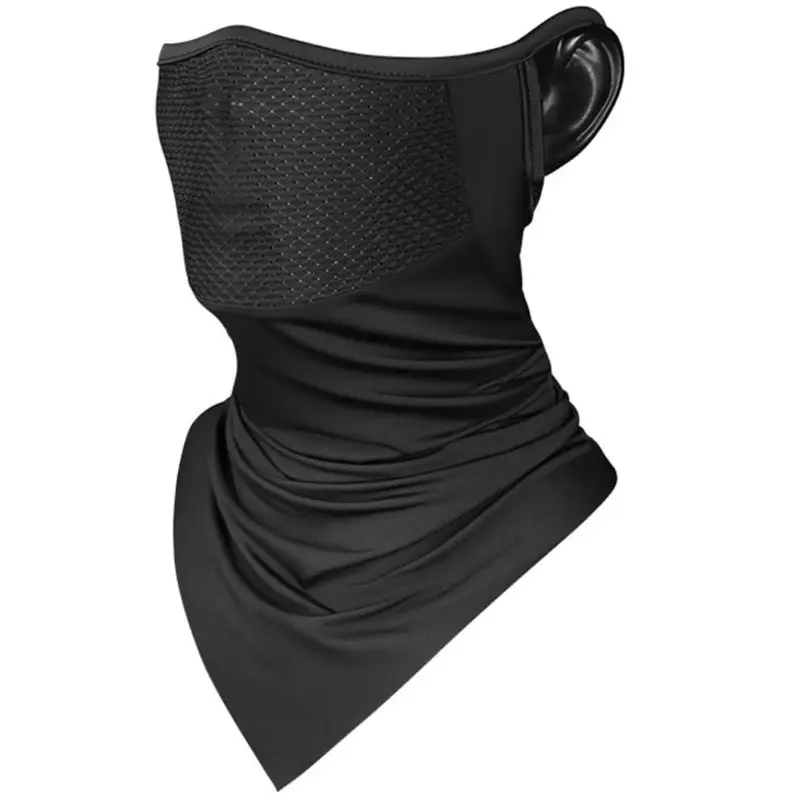 

2021 New Unisex Cycling Ice Silk Neck Gaiter Scarf Mesh Earloops UV Protection Face Cover