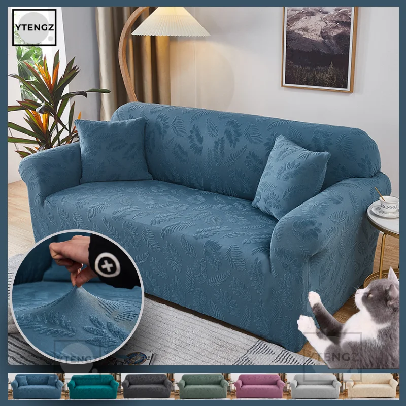 

Waterproof thick sofa protector Jacquard solid printed L shape sofa covers for living room couch cover corner sofa slipcover