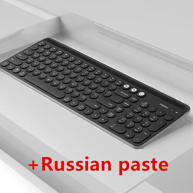 Black--Russian Paste Original Xiaomi Miiiw Bluetooth Dual Mode Keyboard 104 Keys 2.4GHz Multi Compatible Wireless Portable for macbook Keyboard mini - Цвет: Black--Russian Paste