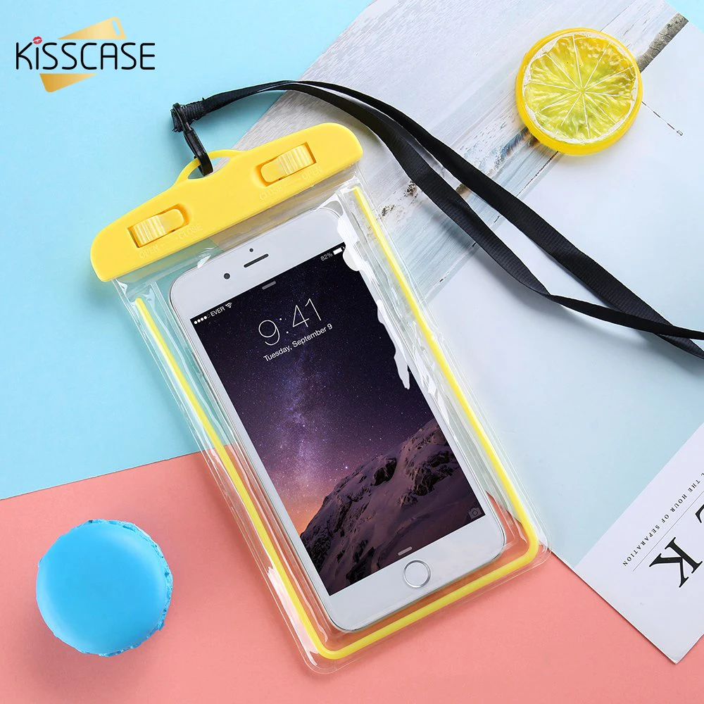 KISSCASE 6 дюймов Водонепроницаемый чехол для iPhone 7 8 Coque плавательный