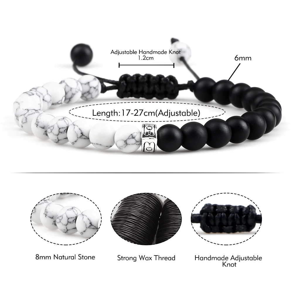 Парные бусины Yinyang искусственный тигровый глаз драгоценные браслеты для женщин и