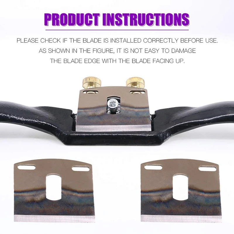 

2Pcs 10 inch Adjustable SpokeShave and Replacement Blades, Metal Blade Wood Working Hand Tool Perfect For Wood Craft