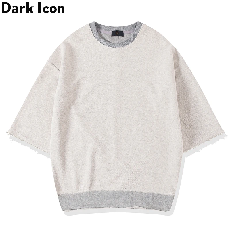 Мужская махровая толстовка с коротким рукавом и круглым вырезом | одежда